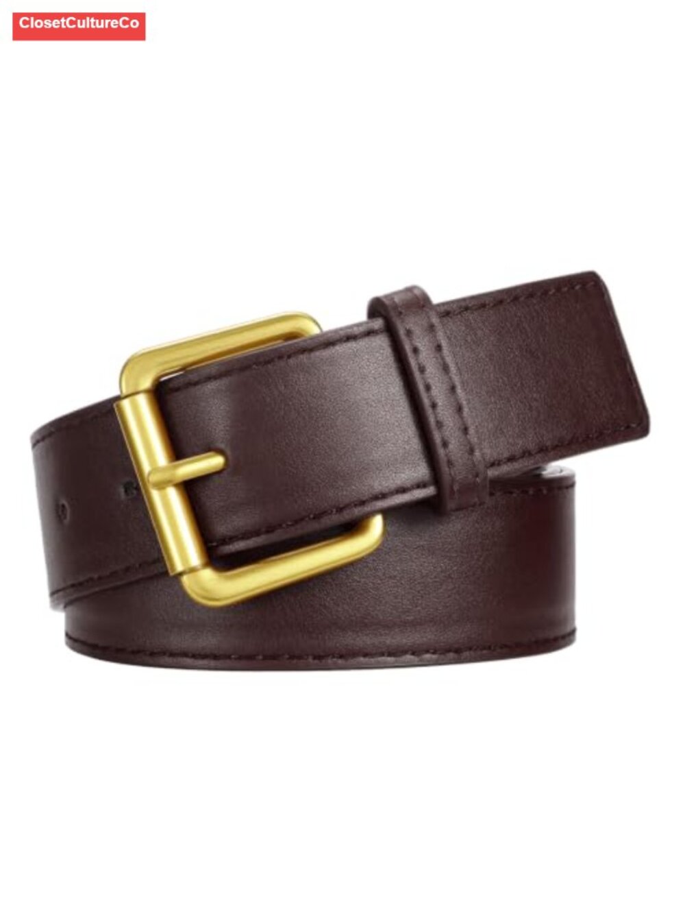 Women's Square Pin Buckle Belt for Dresses Jeans Pants